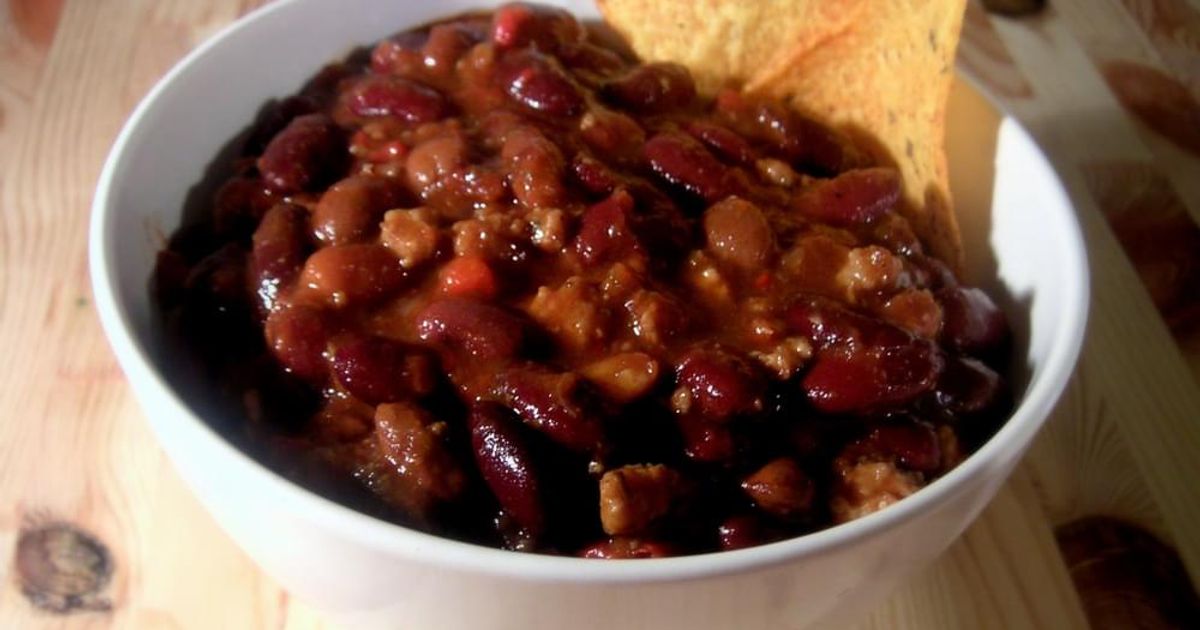 Chili with red beans and basmati rice
